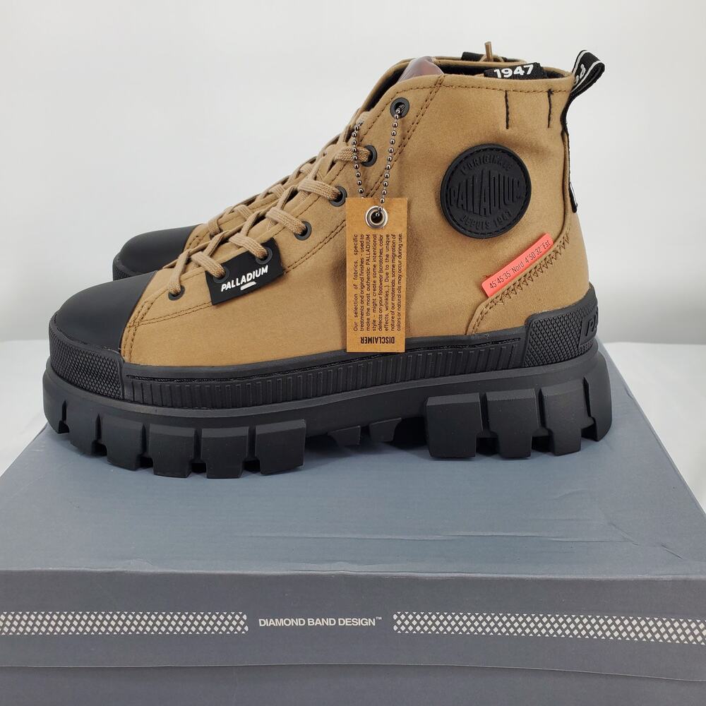Palladium Revolt HI TX Platform Boots Olive‎ 97242-307-M Womens 6 New
